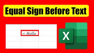How To Insert Equal Sign Before Any Text in Excel