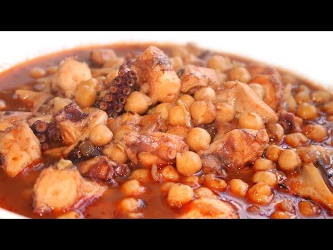 Octopus stew with chickpeas