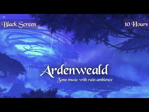 Ardenweald Music & Rain Ambience (10 Hours, World of Warcraft, Black Screen) for Sleep, Relaxing