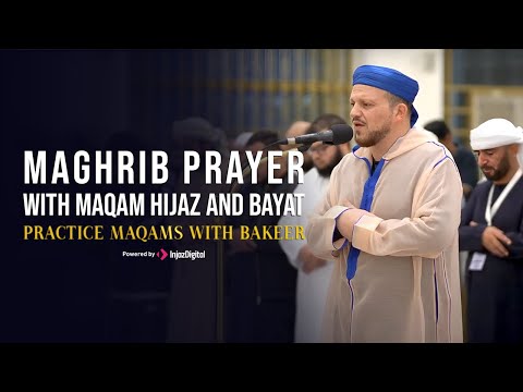 Maghrib prayer with maqam Hijaz and Bayat | Practice maqams with Bakeer