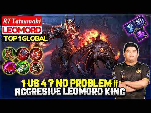 1 VS 4? NO PROBLEM !! Aggresive Leomord King [ Top 1 Global Leomord ] R7 Tatsumaki - Mobile Legends