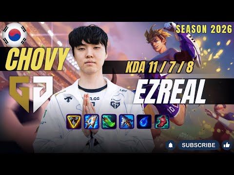 GEN Chovy EZREAL vs JHIN ADC - Patch 26.3 KR Ranked | lolrec