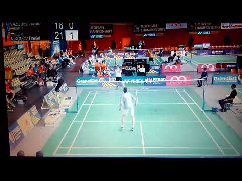 Daniel Nikolov VS Alvaro Vasquez, European Team Championship badminton /Bilabao 2017/