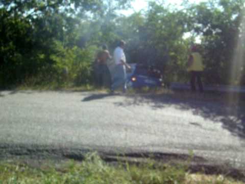 rally giarolo 2010 clio de micheli dopo uscita di strada