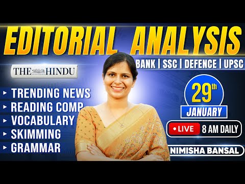 Editorial Analysis | 29th January, 2026 | Vocab, Grammar, Reading, Skimming | Nimisha Bansal