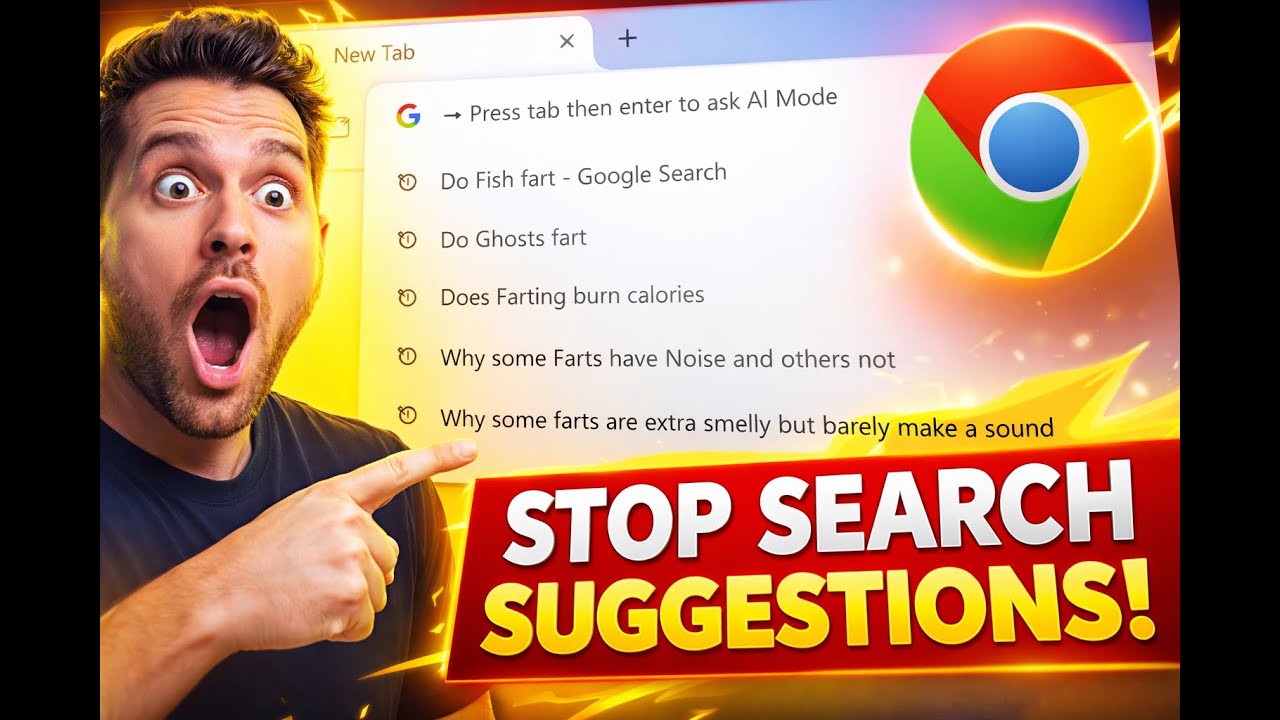 How to STOP SEARCH SUGGESTIONS on Google Chrome Browser ( Laptop • PC • MAC )