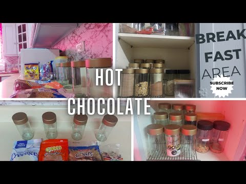 Kitchen Organization | Tea Cabinet | Hot  Chocolate | Oats | Easy DIY - Breakfast Area.