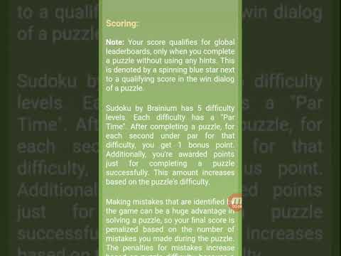 Rules for scoring Sudoku on a global level