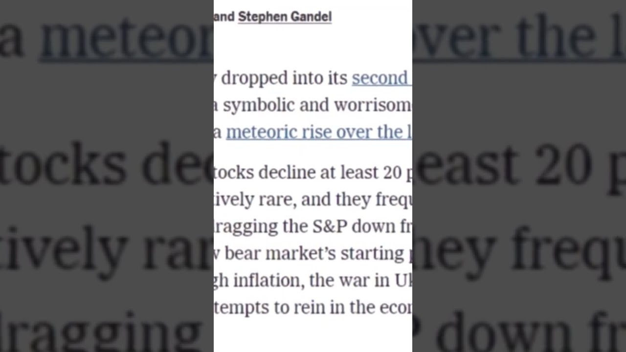 “According To ‘The New York Times’ A RECESSION Is Coming”