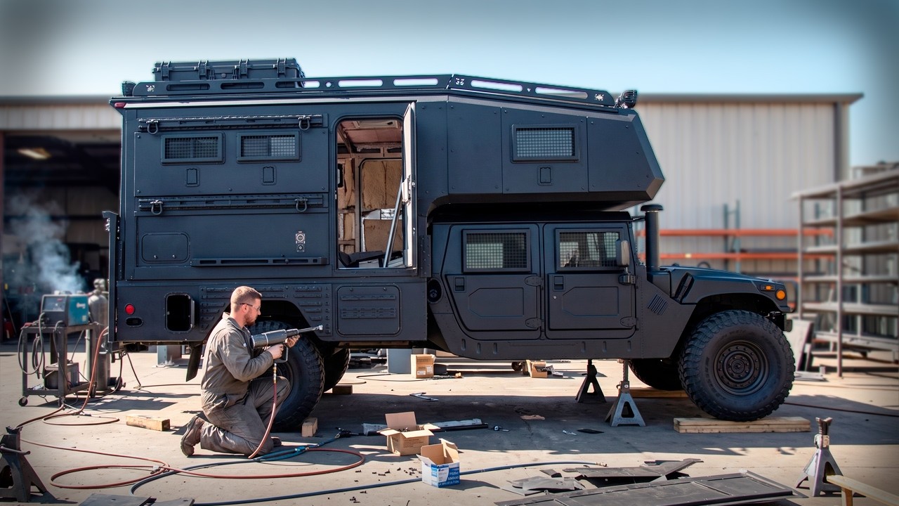 MAN TRANSFORMS an Old MILITARY HUMVEE AMBULANCE Into a LUXURY OFF-ROAD CAMPER