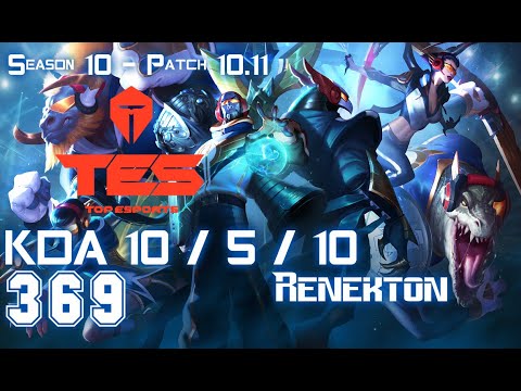 TES 369 RENEKTON vs WUKONG Top - Patch 10.11 KR Ranked