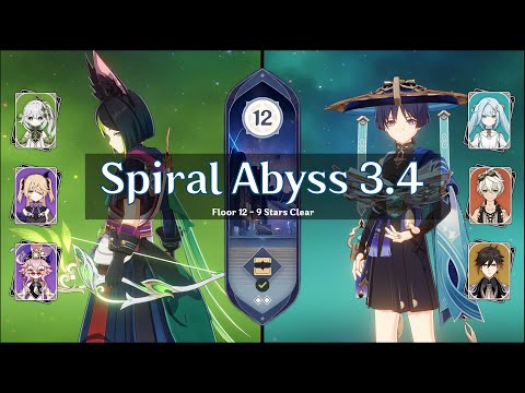 Tighnari Spread Team & C0 Wanderer Hyper carry Team | 3.4 NEW Spiral Abyss Floor 12 | GENSHIN IMPACT