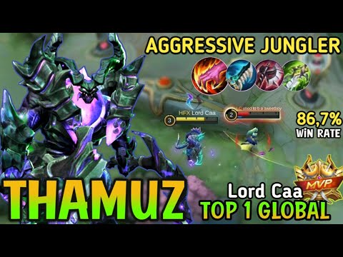 AGGRESSIVE THAMUZ JUNGLER!! TOP 1 GLOBAL THAMUZ - BEST BUILD THAMUZ TOP GLOBAL 2020 - MOBILE LEGENDS