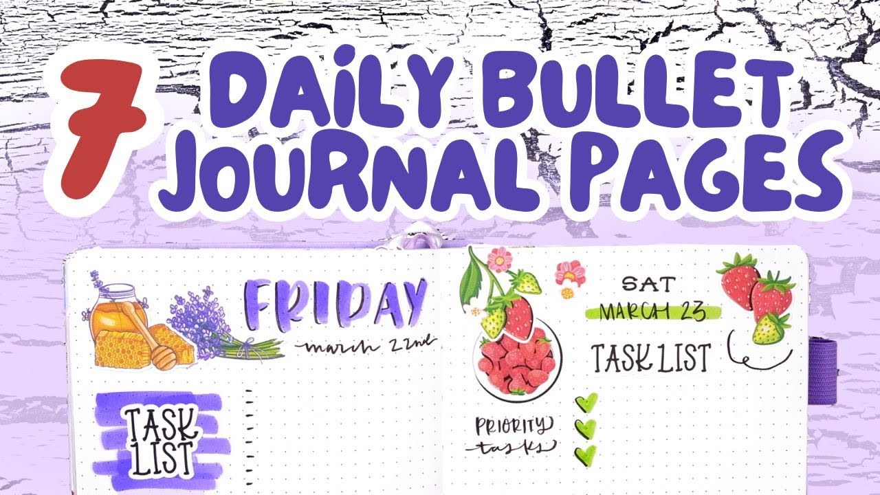 7 EASY Daily Bullet Journal Pages 🍓 One Week of Daily Planning!