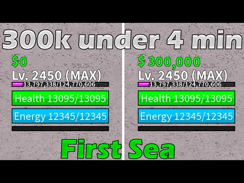 300k beli UNDER 4 Minutes In First Sea Blox Fruit! Farm guide 2023 Roblox!