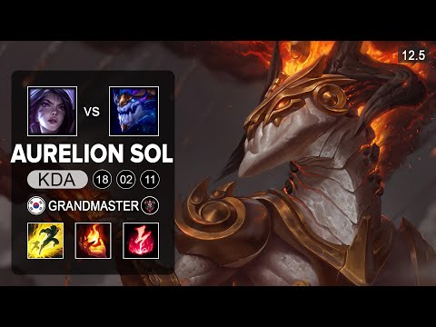 Aurelion Sol Mid vs Kai'Sa - KR Grandmaster - Season 12 Patch 12.5