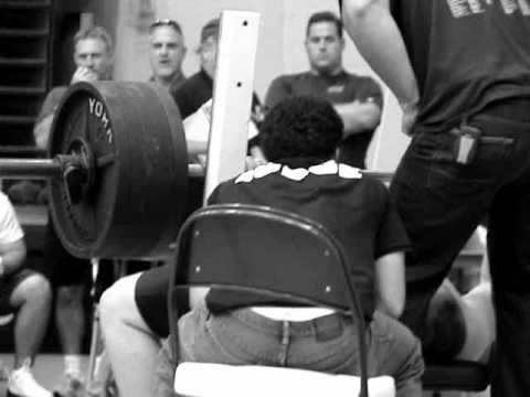 Raw Bench Press 500lbs @ 268lbs Florida High School Heavy Weight Record!