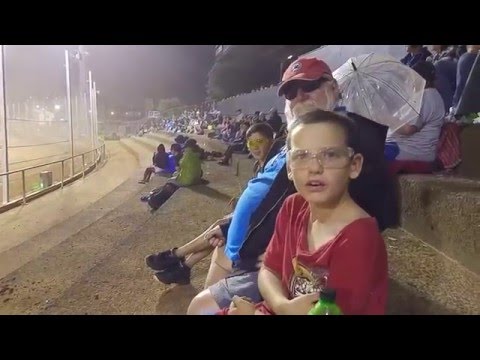 Anton gets hit by piece of clay at western springs speedway