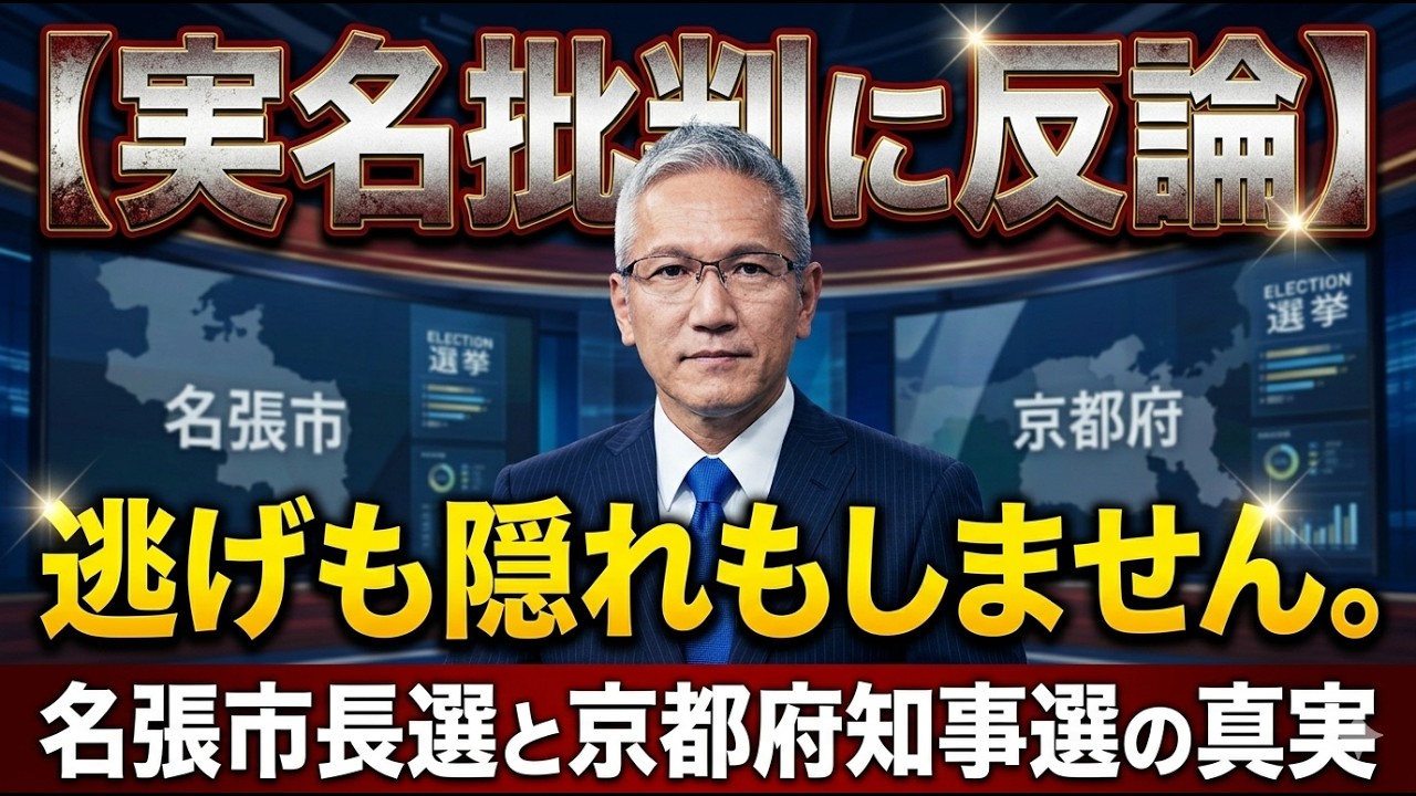 【実名批判に反論】逃げも隠れもしません。名張市長選と京都府知事選の真実