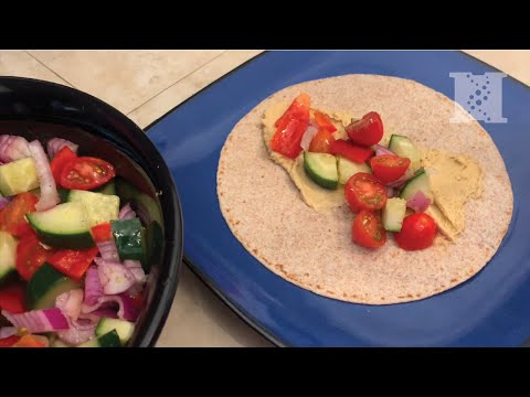 Hummus and Greek Salad Wrap | Nutritionize Your Kitchen