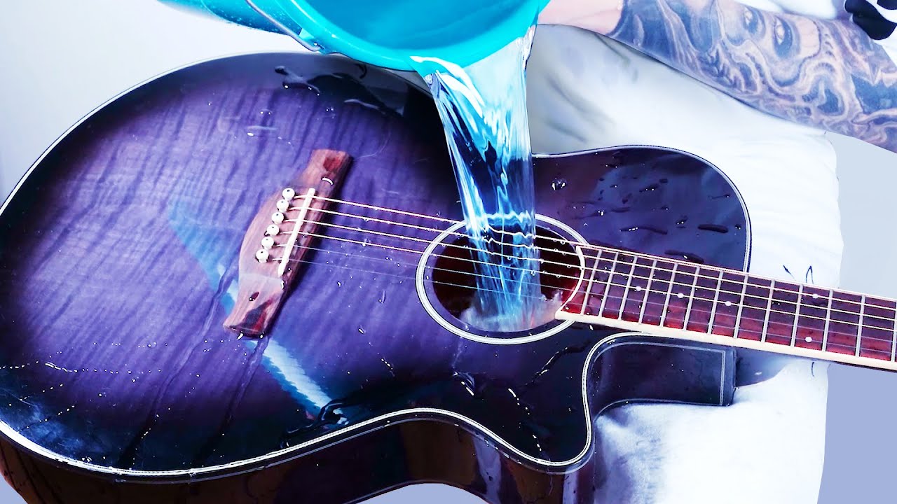 I filled my guitar with water and it sounds UNREAL - YouTube