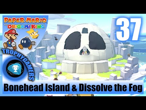 Paper Mario The Origami King - Go to Bonehead Island 100% & Dissolve the Fog Walkthrough Part 37
