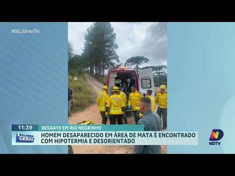 Homem desaparecido em mata é encontrado com vida em Rio Negrinho