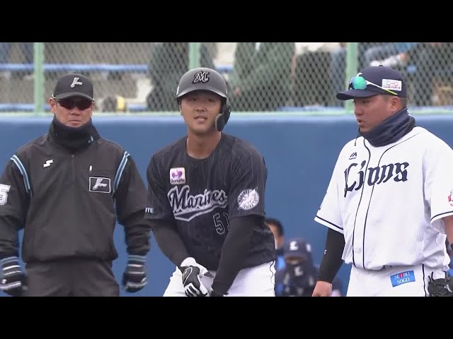 【1回表】マリーンズ・山口が先制となるタイムリーヒットを放つ‼ 2021/2/28 L-M(PSM)