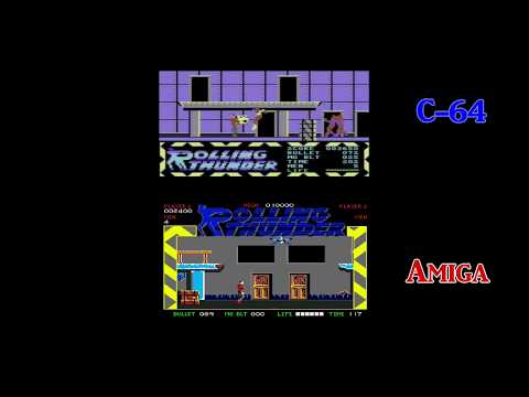 Let's Compare C-64 vs Amiga - Rolling Thunder