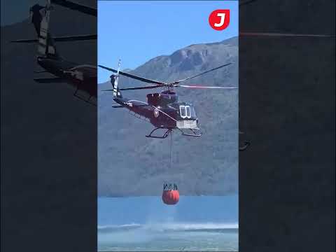 Maniobra peligrosa de un helicóptero generó pánico entre bañistas - Lago Puelo