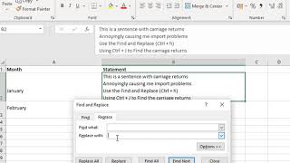 Find and Remove Carriage Returns/New Lines From an Excel Document