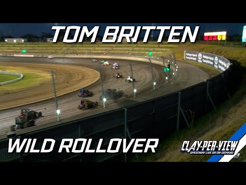 Wingless Sprints | Tom Britten's Big Crash - Perth Motorplex - 5th Apr 2024 | Clay-Per-View