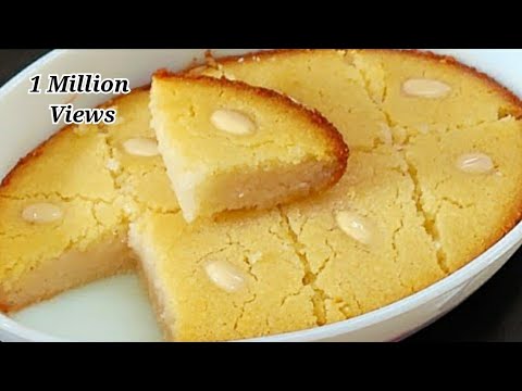 Basbousa | Revani recipe | Popular Middle Eastern Dessert - without egg