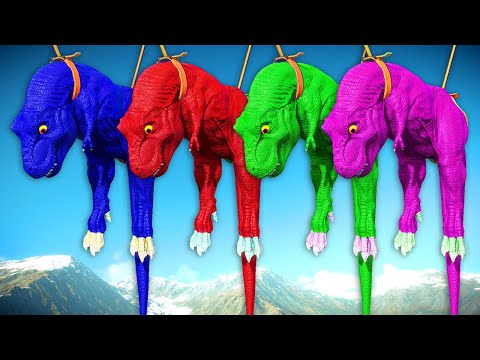 Jurassic World Evolution 2 , T-Rex Color Pack Vs Big Dinosaurs Fight & Break Out, I-Rex ,Spinosaurus