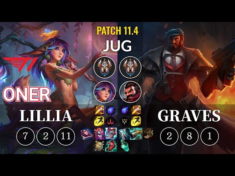 T1 Oner Lillia vs Graves Jungle - KR Patch 11.4