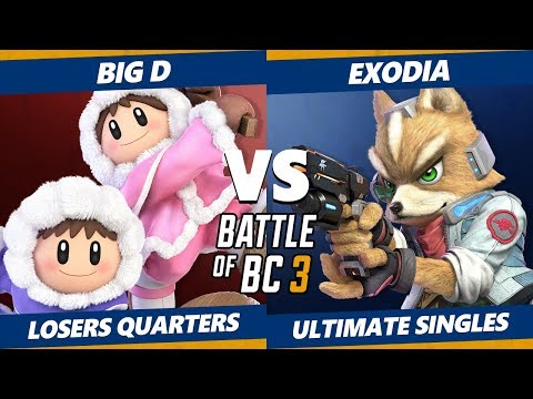 Smash Ultimate Tournament - Big D (Ice Climbers) Vs. Exodia (Fox, Mewtwo) BoBC3 SSBU Losers Quarters