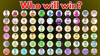 66 NUMBERBLOCKS Marble Race In Algodoo- Who will Be The CHAMPION??