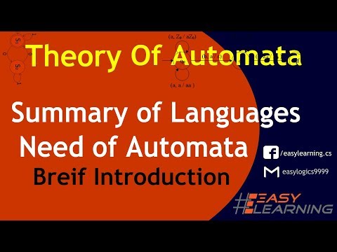 Need of Automata theory | Summary of languages | Natural Languages | Easy Learning Classroom Video