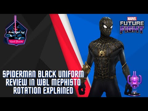 Black Spiderman No way Home Uniform With CTP Rage in WBL Mephisto Showcase | Marvel Future Fight 7.7