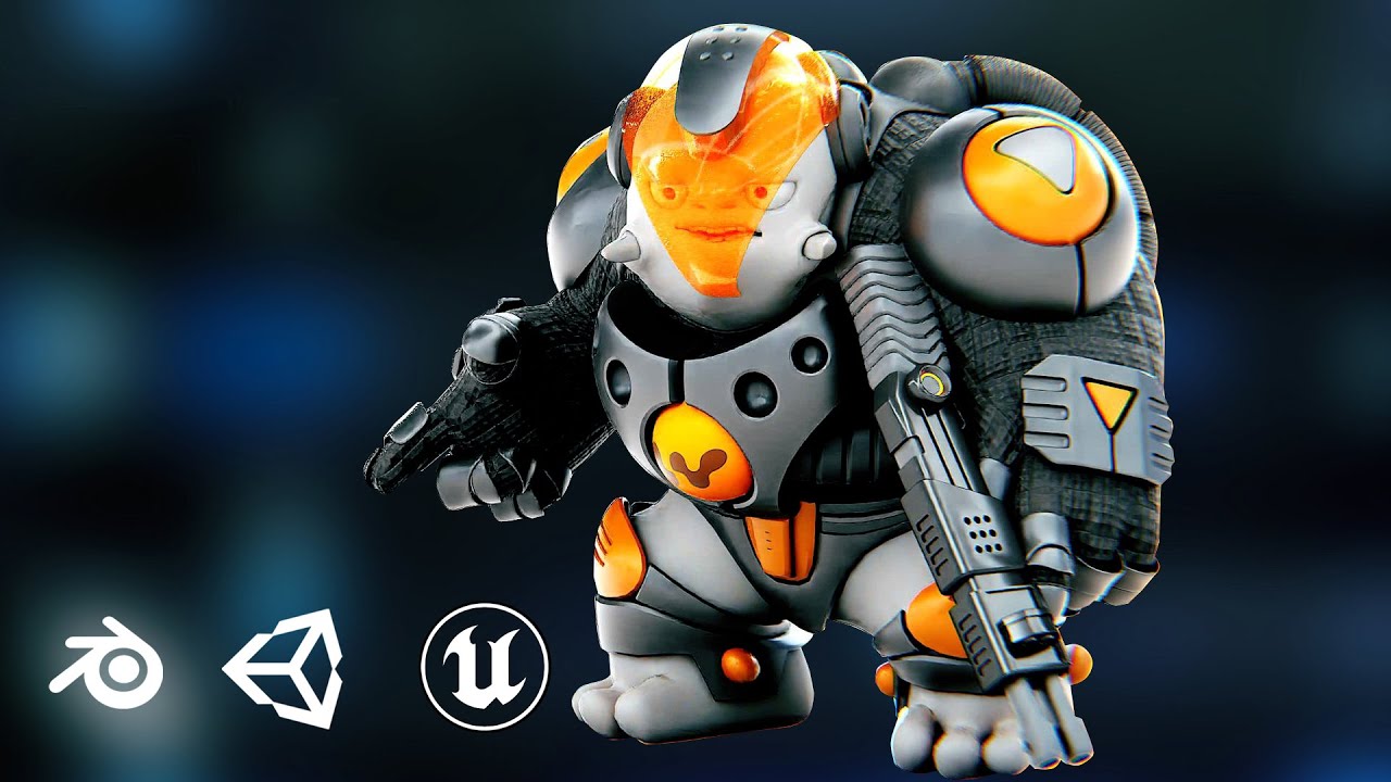 Alien Mobby B-8 Auto-Rig Pro Rigged For Mixamo Unreal Engine Unity 3D Model