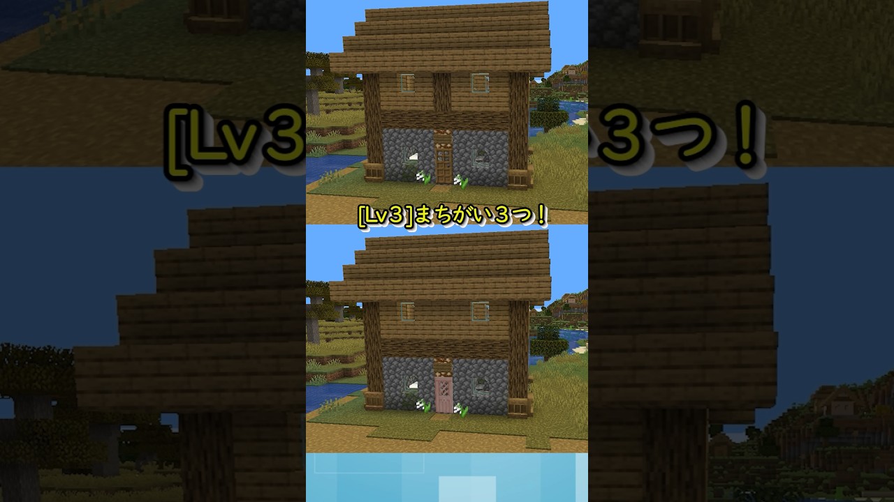 【マイクラ】【Spot the Difference!】Lv３！まちがい探し　#間違い探し #マイクラ #マインクラフト  #shorts