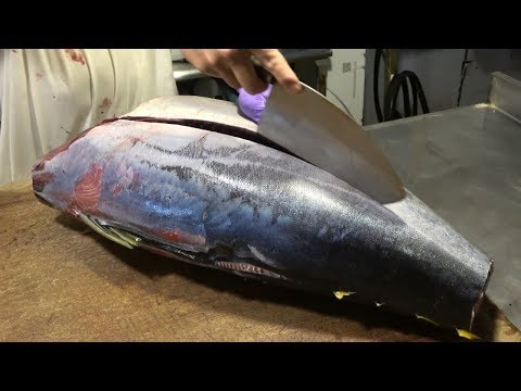 Knife Skills Cutting TechniquesCutting Yellowfin Tuna for sashimi and sushi