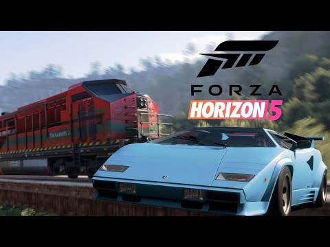 FORZA HORIZON 5 - Lamborghini Countach Vs. Freight Train (Showcase Event)