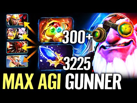 🔥 APEX Sniper 300 AGI MAX STAT Carry — Aghanim + Rapier 3225 Range Stun IMBA Gunner Dota 2 Pro