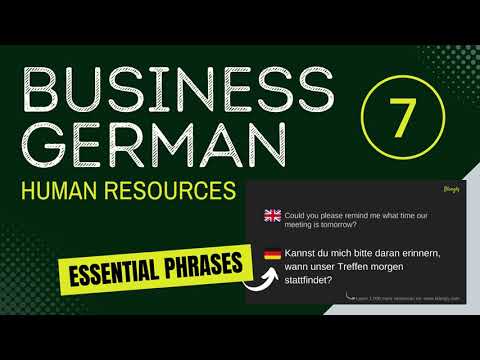 7. Human Resources - Business German - Essential Phrases