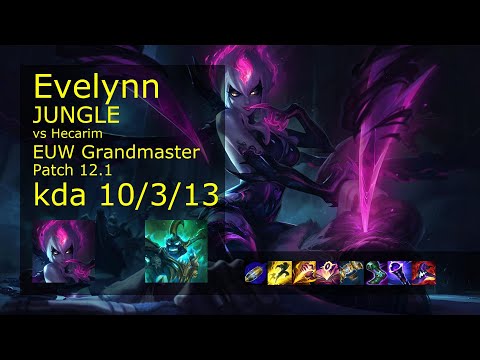 Rank 1 EUW Evelynn: Jungle vs Hecarim