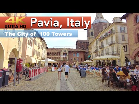 Walking in Pavia, Italy | City street sightseeing tour in 4K 60fps