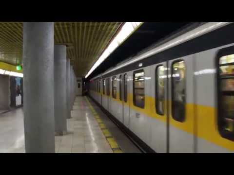 Milan Metro Line 3 train arriving at Turati