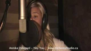 Annika Odegard records Hey You at Alchemy Studio