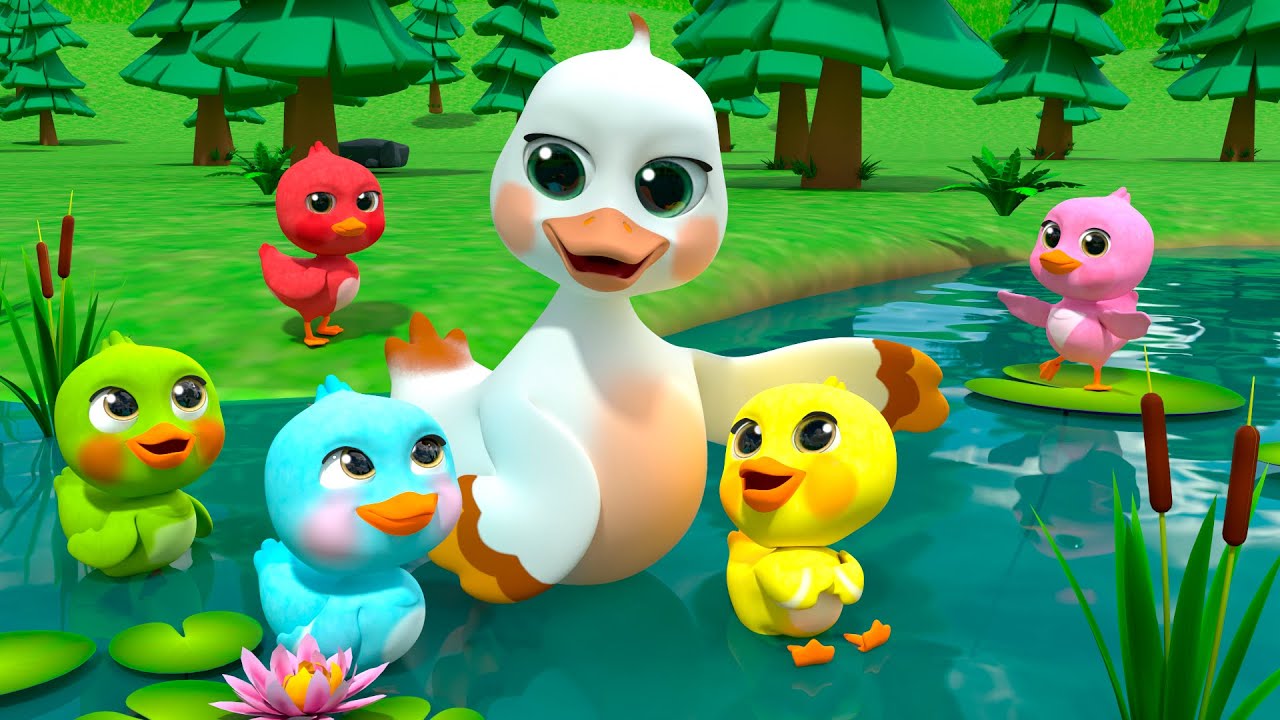 📚Learn Colors with 5 Rainbow Ducks | Newborn Baby Songs & Nursery Rhymes